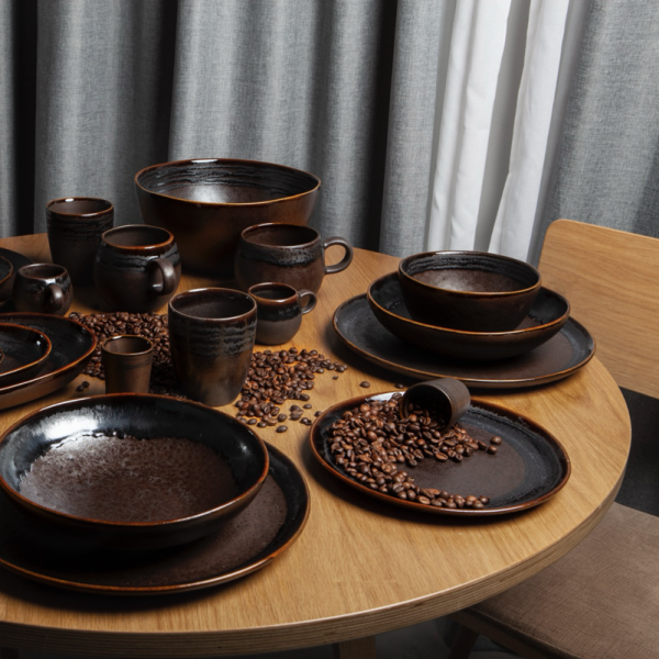 12 Piece Set with Cereal Bow - Coffee