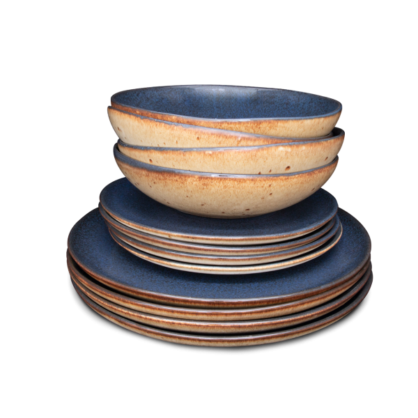 Conjunto 12 Peças com Prato Pasta - Flower Seeds   - terrafina ® stoneware by ceramirupe