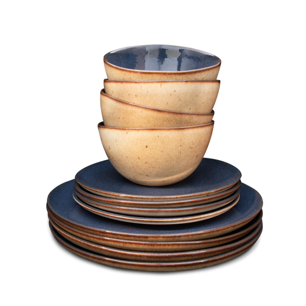 Conjunto 12 Peças com Taça Cereais - Flower Seeds   - terrafina ® stoneware by ceramirupe