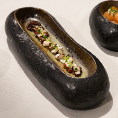 Plato degustación ovalado - Seixo