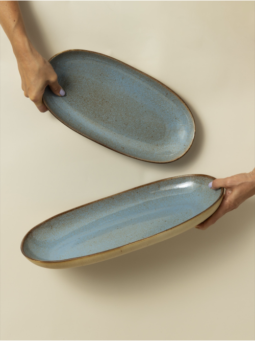 Oval Serving (2 Sizes) - Set of 2  - Flower Seeds