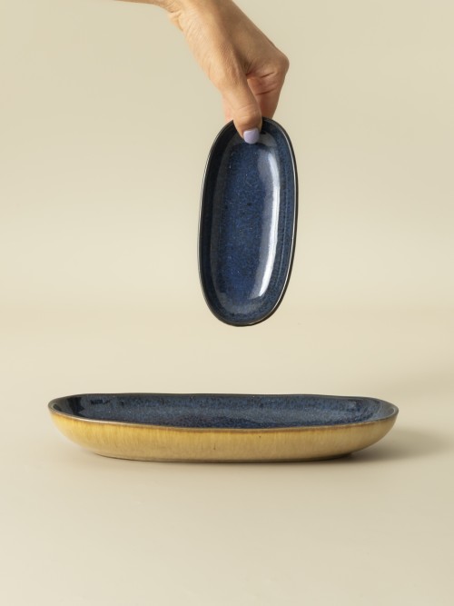 Plat ovale (2 tailles) - lot de 8 - Flower Seeds