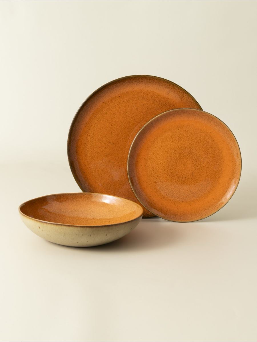 Set de 12 piezas con plato para pasta  - Flower Seeds