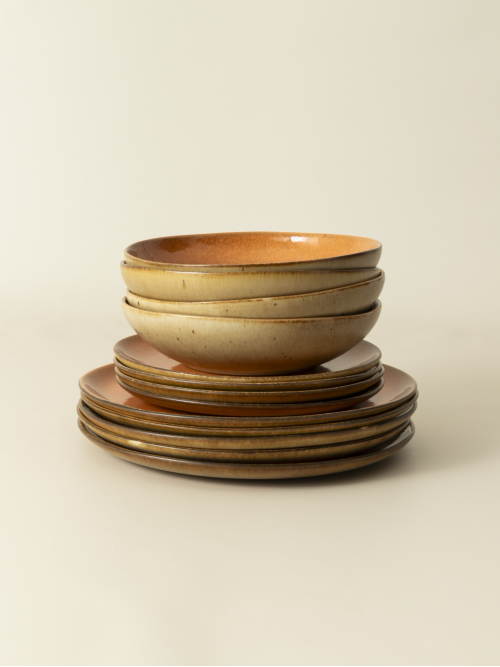 Set de 12 piezas con plato para pasta  - Flower Seeds