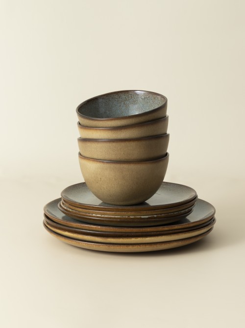 Conjunto 12 Peças com Taça Cereais - Flower Seeds