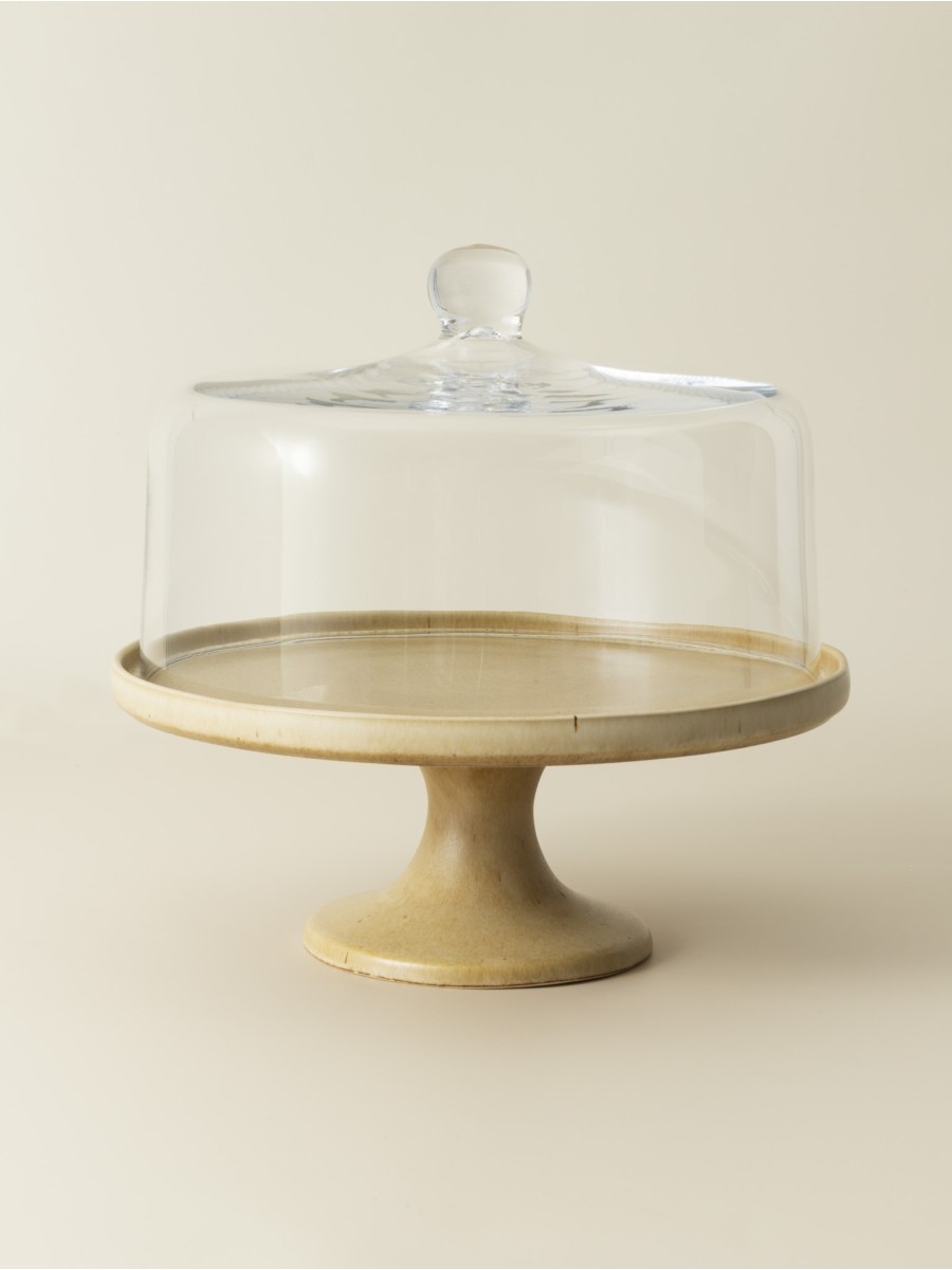 Set - Cake Stand + Glass Dome - Corals + Flower Seeds