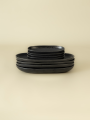 Oval Serving (2 Sizes) - Set of 2  - Black Stone