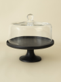 Set - Cake Stand +  Dôme Verre  - Black Stone
