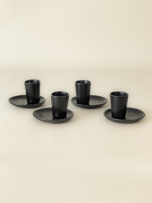 Espresso Cup & Saucer - Black Stone
