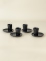 Vaso y platillo para espresso - Black Stone