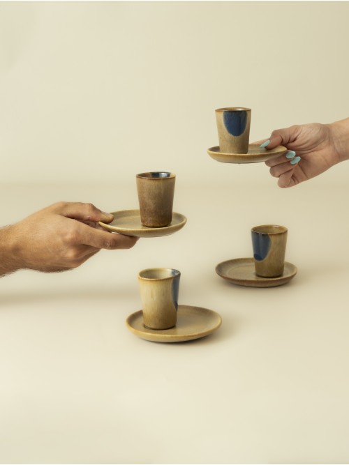 Espresso Cup & Saucer Set- Corals