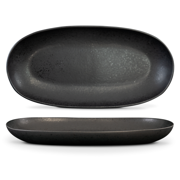 Travessa Oval Grande - Black Stone - terrafina ® stoneware by ceramirupe