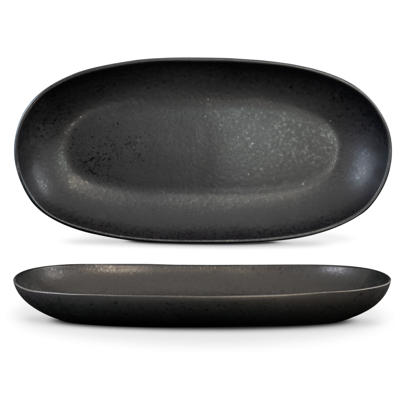 Travessa Oval Grande - Black Stone - terrafina ® stoneware by ceramirupe