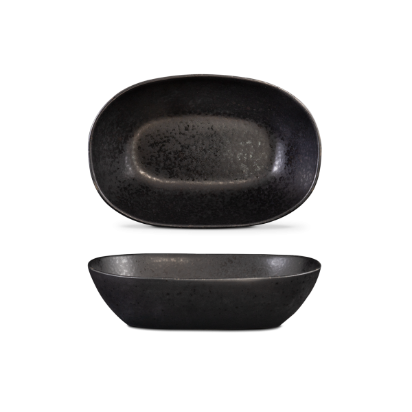 Travessa Oval Funda Média - Black Stone - terrafina ® stoneware by ceramirupe