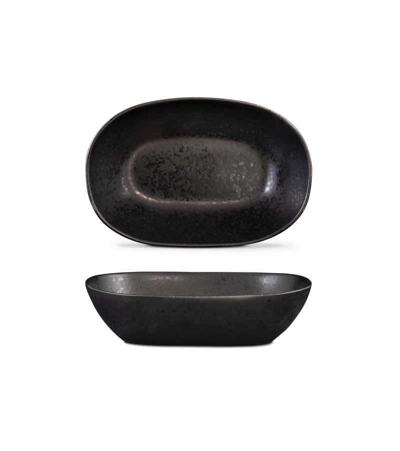 Travessa Oval Funda Média - Black Stone - terrafina ® stoneware by ceramirupe
