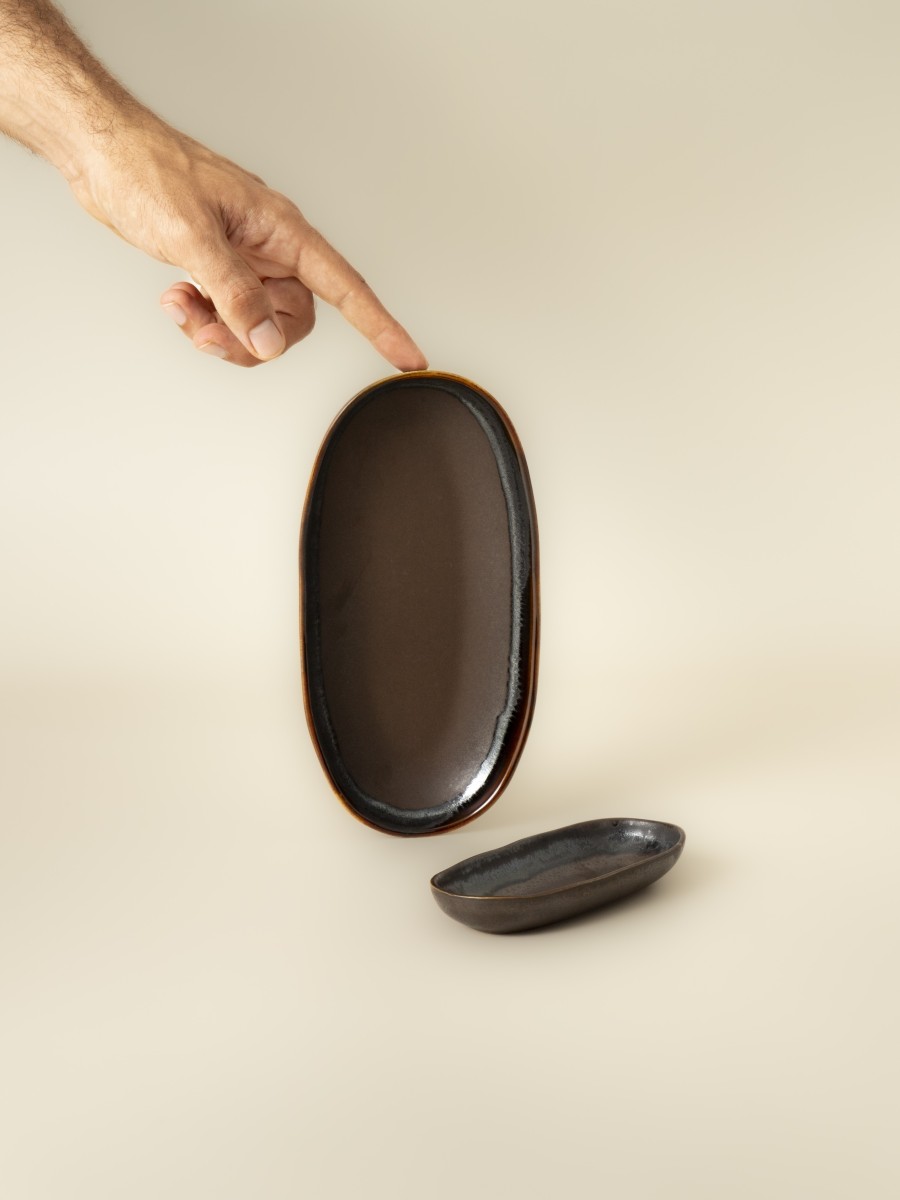 Plat ovale (2 tailles) - lot de 8 - Coffee