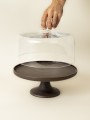Set - Cake Stand + Glass Dome -  Coffee