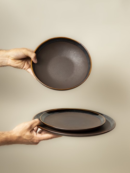 Set de 12 piezas con plato para pasta  - Coffee