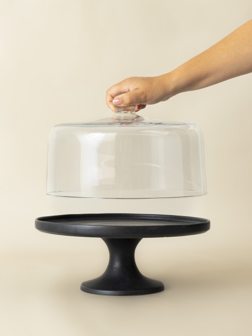 Set  Cake Stand + Campânula - Black Stone
