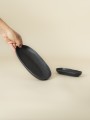 Oval Serving (2 Sizes) - Set of 2  - Black Stone