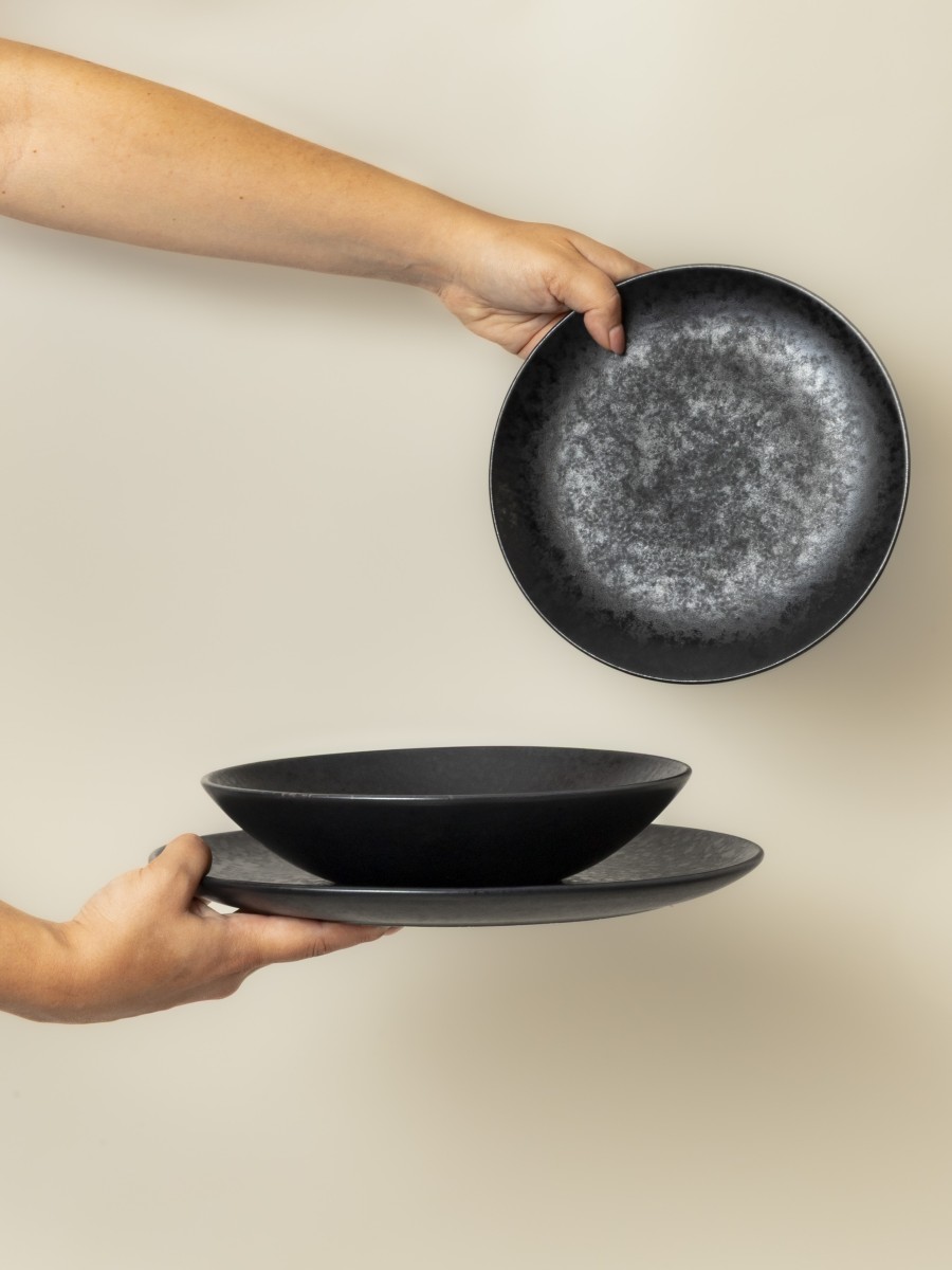Conjunto 12 Peças com Prato Pasta - Black Stone