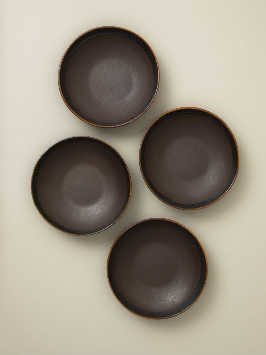 12 Piece Set with Pasta Plate - Coffee