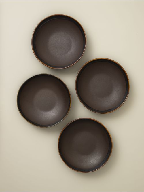 Ensemble 12 pièces avec assiette à pâtes  - Coffee