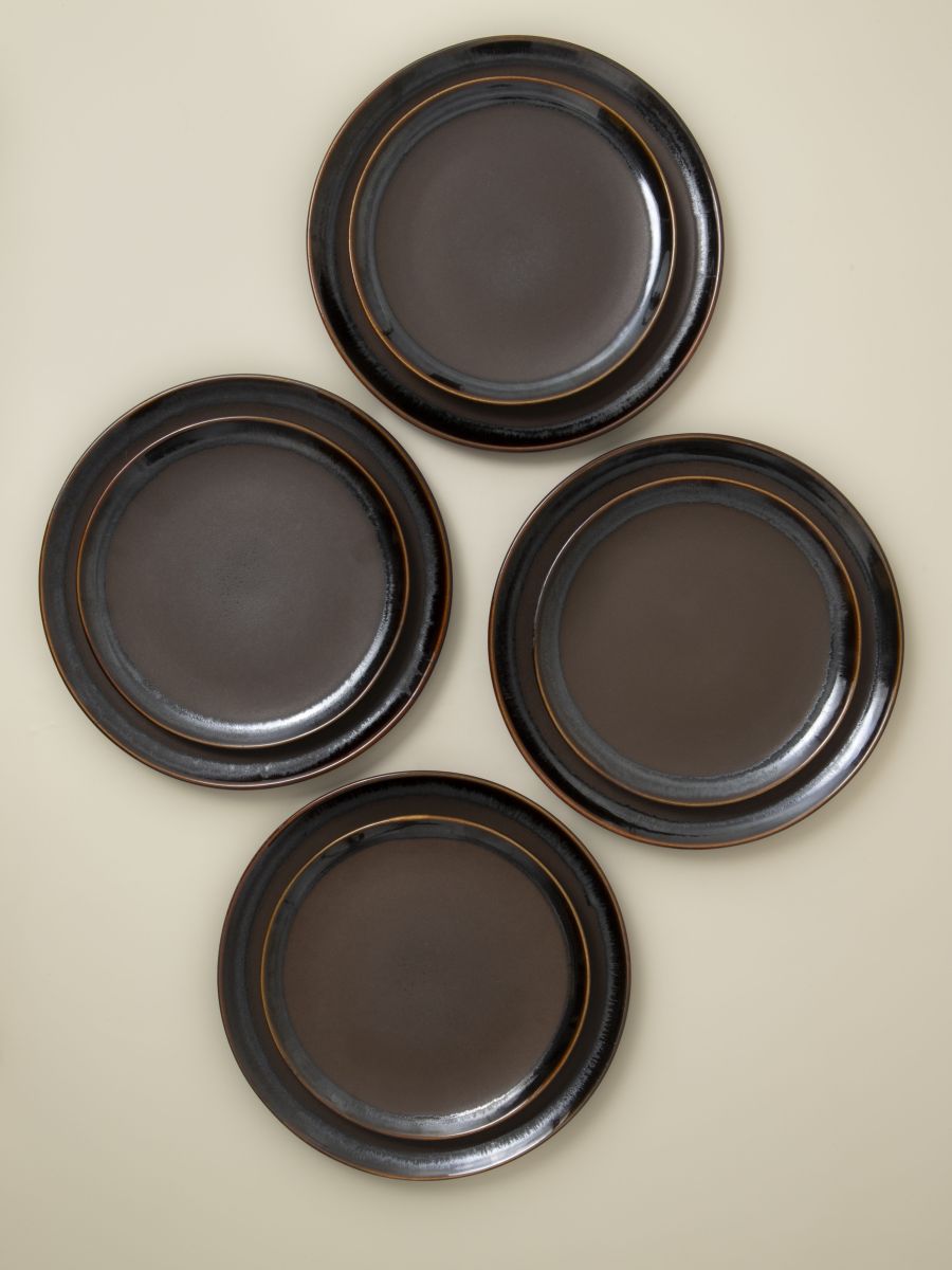 12 Piece Set with Pasta Plate - Coffee