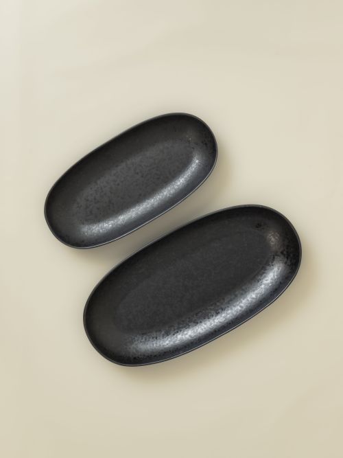 Set de Assiette à gateaux (sur pied) - Black Stone