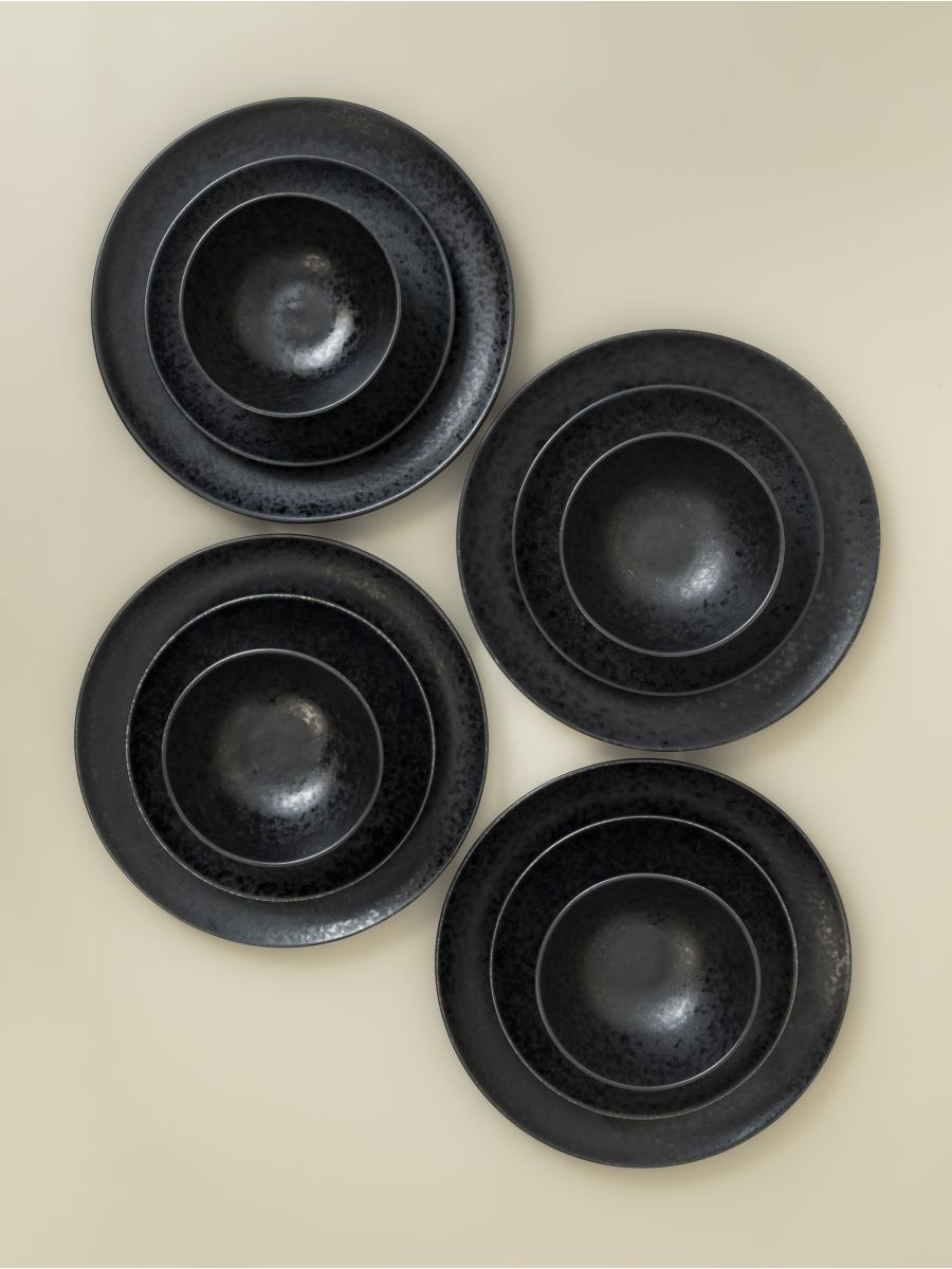 Conjunto 12 Peças com Taça Cereais - Black Stone