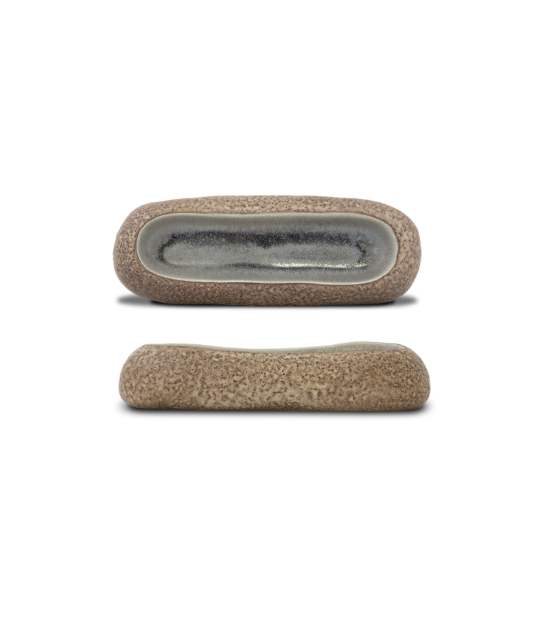 Prato degustação Oval - Seixo - terrafina ® stoneware by ceramirupe