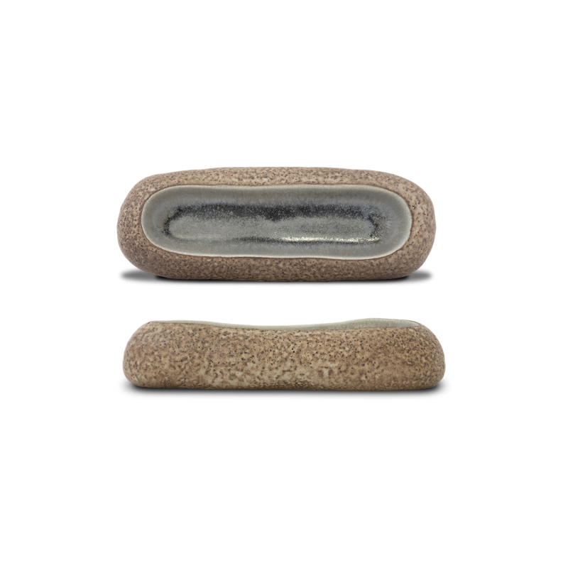 Prato degustação Oval - Seixo - terrafina ® stoneware by ceramirupe