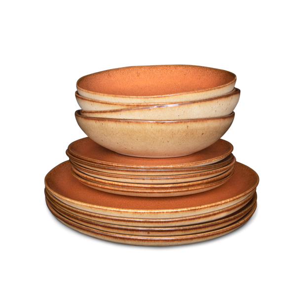 Set de 12 piezas con plato para pasta  - Flower Seeds