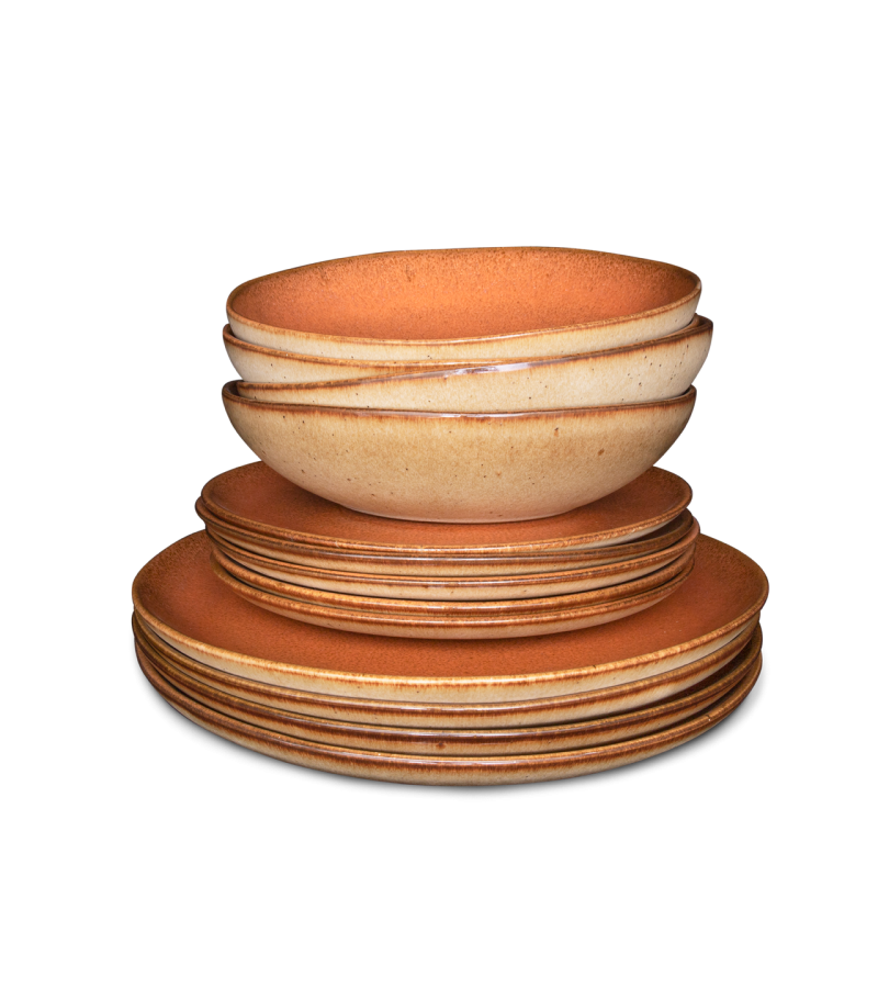 Set de 12 piezas con plato para pasta  - Flower Seeds
