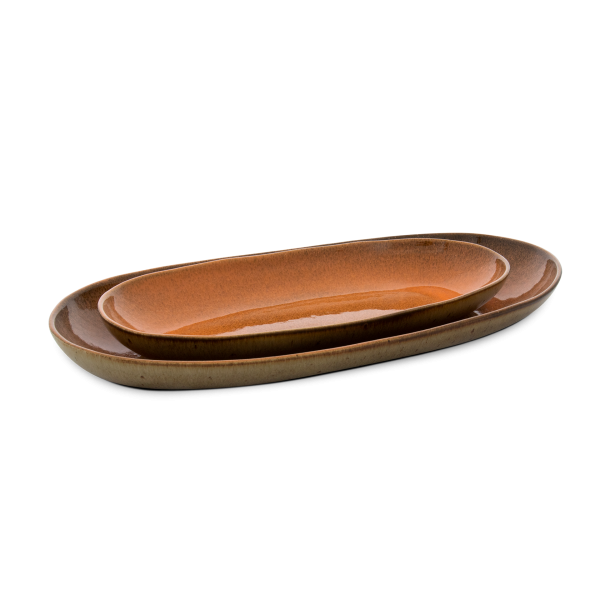 Oval Serving (2 Sizes) - Set of 2  - Flower Seeds