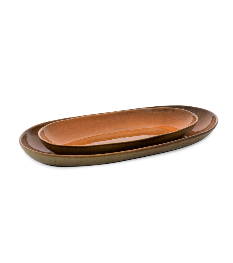Oval Serving (2 Sizes) - Set of 2  - Flower Seeds
