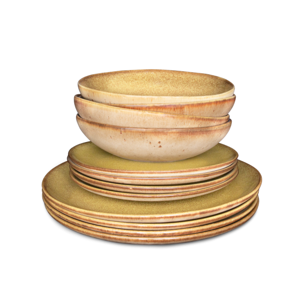 12 Piece Set with Pasta Plate - Flower Seeds