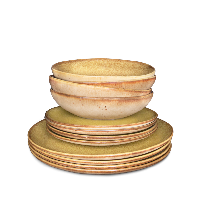 12 Piece Set with Pasta Plate - Flower Seeds