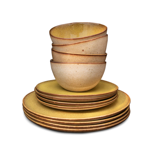 Conjunto 12 Peças com Taça Cereais - Flower Seeds