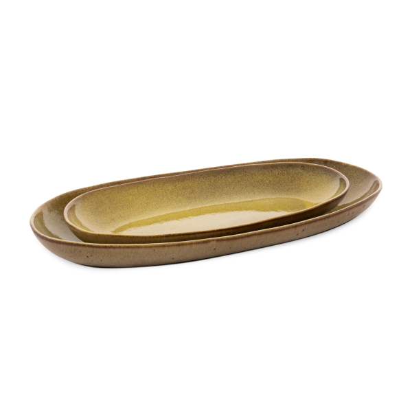 Oval Serving (2 Sizes) - Set of 2  - Flower Seeds