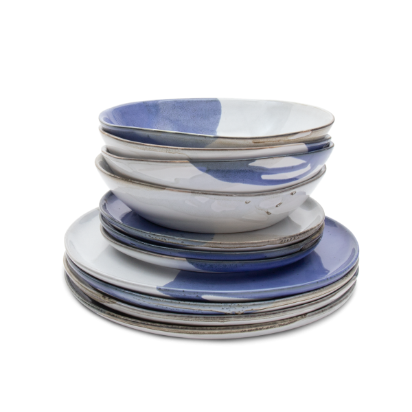 Conjunto 12 Peças com Prato Pasta - Salty Sea - terrafina ® stoneware by ceramirupe