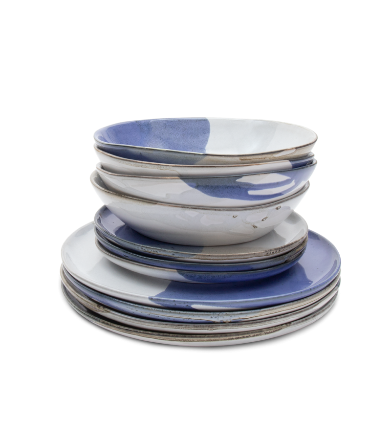 Conjunto 12 Peças com Prato Pasta - Salty Sea - terrafina ® stoneware by ceramirupe