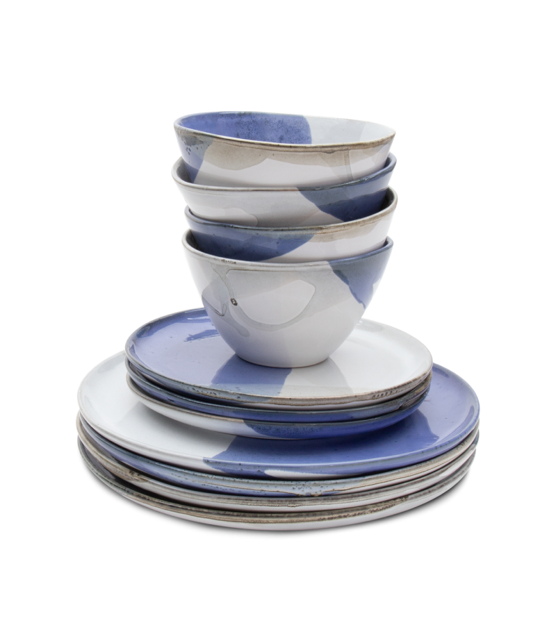 Conjunto 12 Peças com Taça Cereais - Salty Sea - terrafina ® stoneware by ceramirupe
