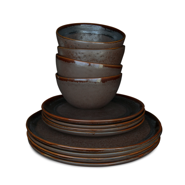 Conjunto 12 Peças com Taça Cereais - Coffee - terrafina ® stoneware by ceramirupe