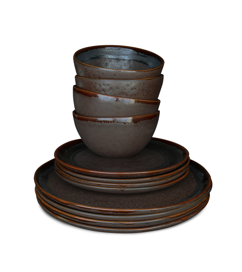 Conjunto 12 Peças com Taça Cereais - Coffee - terrafina ® stoneware by ceramirupe