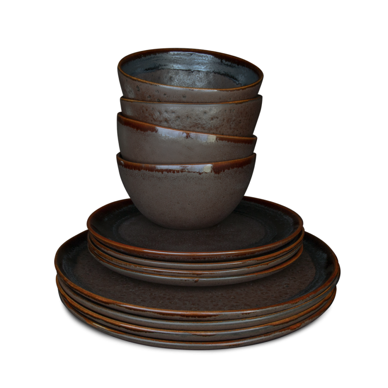 Conjunto 12 Peças com Taça Cereais - Coffee - terrafina ® stoneware by ceramirupe